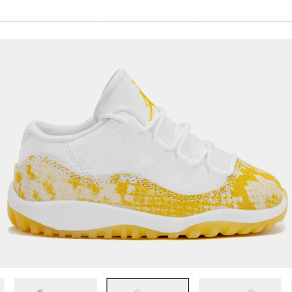 AIR JORDAN 11 RETRO LOW YELLOW SNAKESKIN Size 10C - Picture 1 of 8